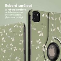 imoshion Coque tablette Design rotatif à 360° Apple iPad Pro 11 (2022 / 2021 / 2020 / 2018) - Green Flowers