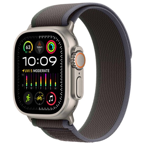 Apple Bracelet Trail Loop Apple Watch Series 1 á 10 / SE / Ultra (2) (44/45/46/49 mm) - Taille M/L - Bleu / Noir