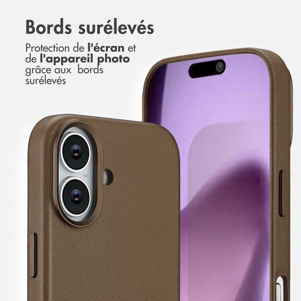 Accezz Coque arrière en cuir avec MagSafe Apple iPhone 17 - Marron café