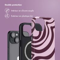 Selencia Coque arrière Vivid Tough avec MagSafe iPhone 14 - Wavy Swirl Pink Plum