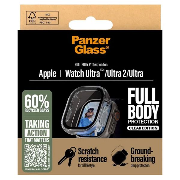 PanzerGlass Coque Full Body Apple Watch Ultra / Ultra 2 / Ultra 3 - 49 mm - Transparent