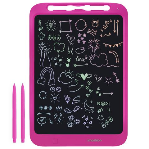 imoshion Tablette de dessin LCD pour enfants - Avec écran couleur et 2 stylos - Hot Pink
