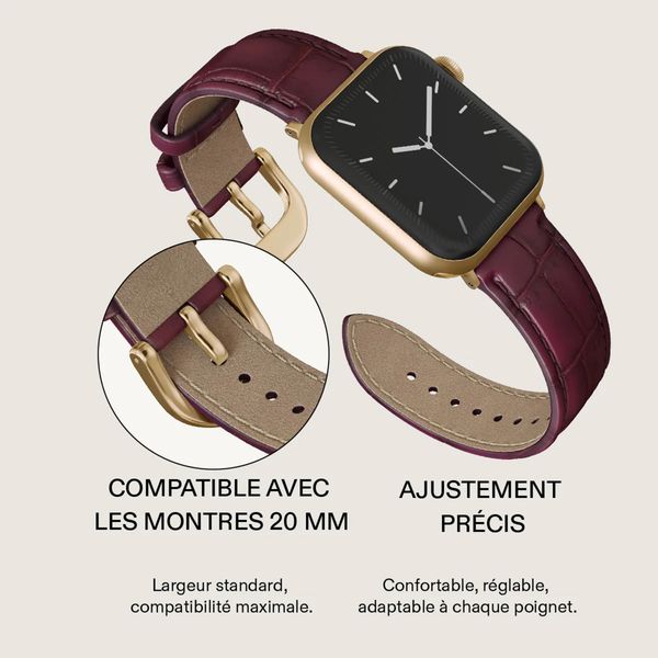 Burga Bracelet en cuir véritable Apple Watch | 38/40/41/42 mm - Mobwife / Gold