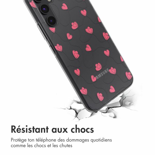 imoshion Coque design pour Samsung Galaxy A54 - Dusty Rose Connected Hearts