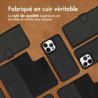 Accezz Étui de téléphone portefeuille en cuir de qualité supérieure 2 en 1 iPhone 14 Pro Max - Noir