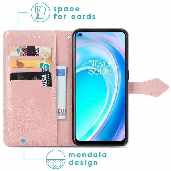 imoshion Etui de téléphone portefeuille Mandala OnePlus Nord CE 2 Lite 5G - Rose Dorée