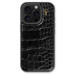 iDeal of Sweden Coque Vegan Leather Apple iPhone 16 Pro Max - Black Croco