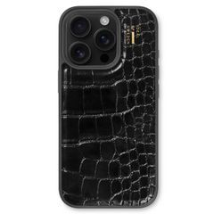 iDeal of Sweden Coque Vegan Leather iPhone 16 Pro Max - Black Croco