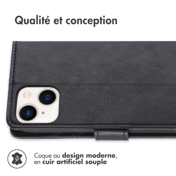 imoshion Étui de téléphone portefeuille Luxe iPhone 14 - Noir