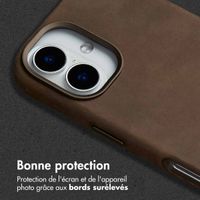 Accezz Coque MagSafe en cuir vintage Apple iPhone 16 - Rustic Brown