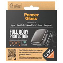PanzerGlass Protection intégrale D3O® Bio Case Apple Watch Series 7 / 8 / 9 (45 mm) - Transparent