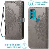 imoshion Etui de téléphone portefeuille Mandala Motorola Moto G71 - Gris