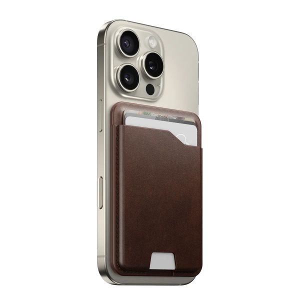 Nomad Horween Portefeuille Mag en cuir avec Apple Find My Tracking - Rustic Brown