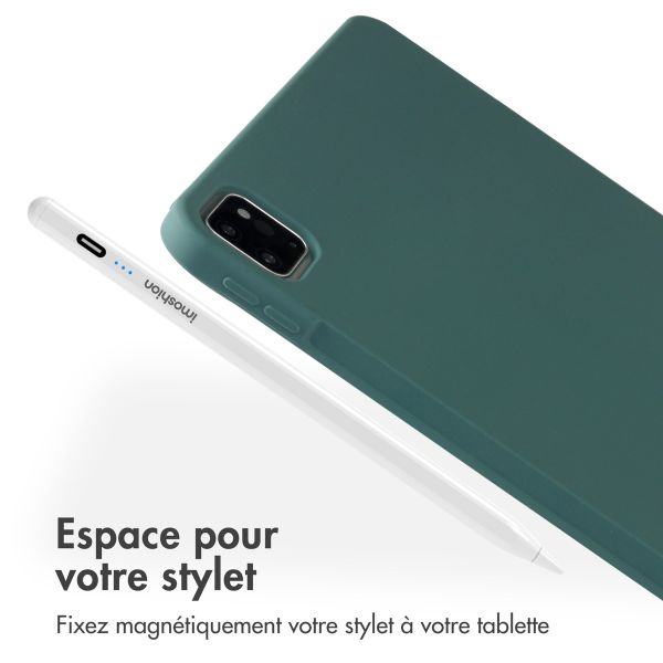 Accezz Coque Liquid Silicone avec porte-stylet Apple iPad Pro 11 (2022 / 2021 / 2020 / 2018) - Vert foncé
