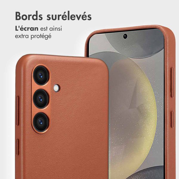 Accezz Étui de télephone portefeuille en cuir 2-en-1 avec MagSafe Samsung Galaxy S24 - Sienna Brown