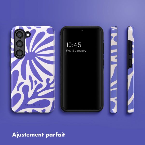 Selencia Coque arrière Vivid Samsung Galaxy S23 - Modern Bloom Sapphire Blue