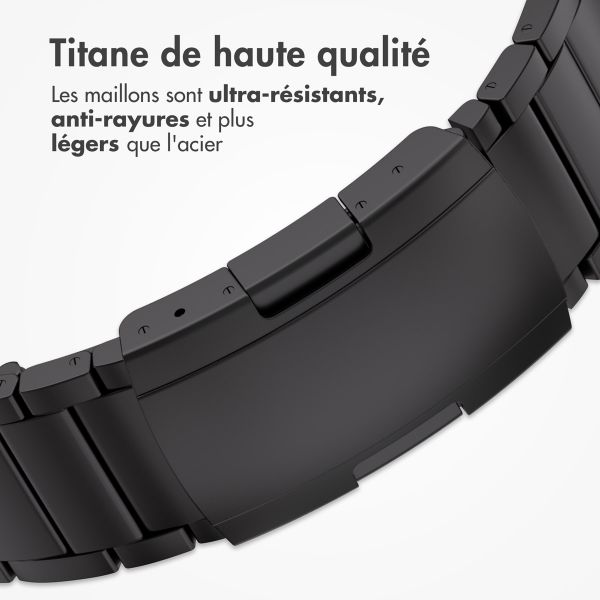 Accezz Bracelet en acier Titane mat Apple Watch Series 1 t/m 11 / SE / Ultra (44/45/46/49 mm) - Noir