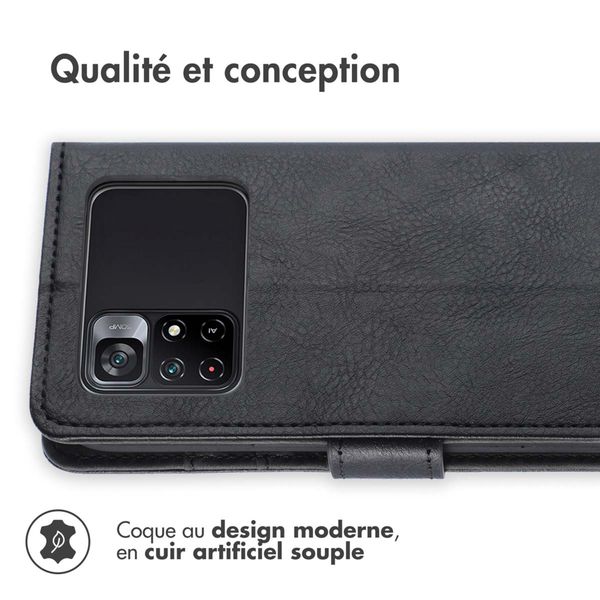 imoshion Étui de télephone portefeuille de luxe Xiaomi Poco M4 Pro 5G - Noir