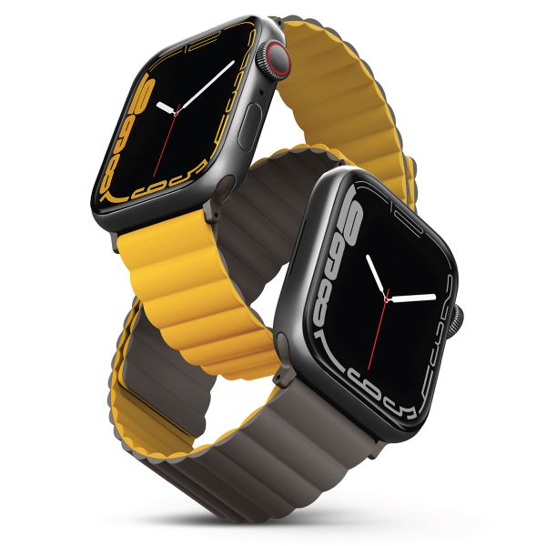 Uniq Bracelet Revix réversible Apple Watch Series 1 t/m 11 / SE / Ultra (44/45/46/49 mm) - Mustard / Khaki