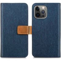 imoshion Étui de téléphone portefeuille Luxe Canvas iPhone 13 Pro - Bleu foncé