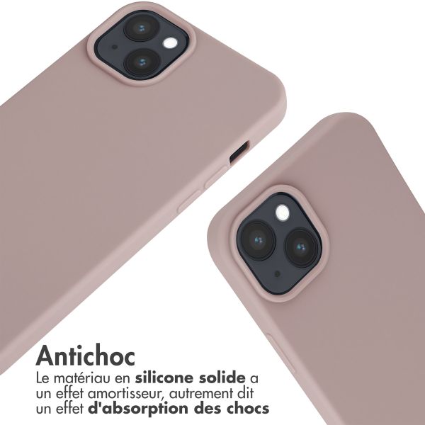 imoshion ﻿Coque en silicone avec cordon iPhone 15 Plus - Sand Pink