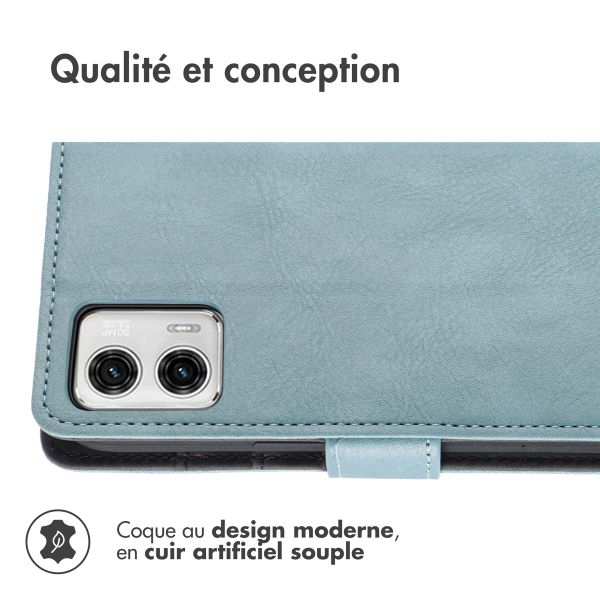 imoshion Étui de téléphone portefeuille Luxe Motorola Moto G73 - Bleu clair