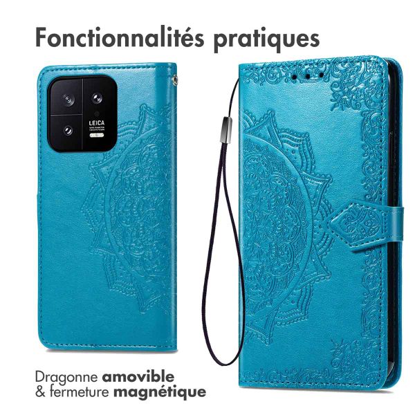 imoshion Etui de téléphone portefeuille Mandala Xiaomi 13 - Turquoise