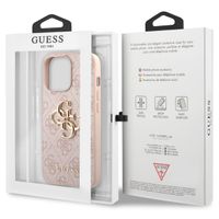 Guess Coque 4G Metal Logo Backcover Apple iPhone 13 Pro - Roze & Goud / Pink & Gold