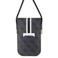 Guess Sac téléphone 4G Leather Stripes - Noir