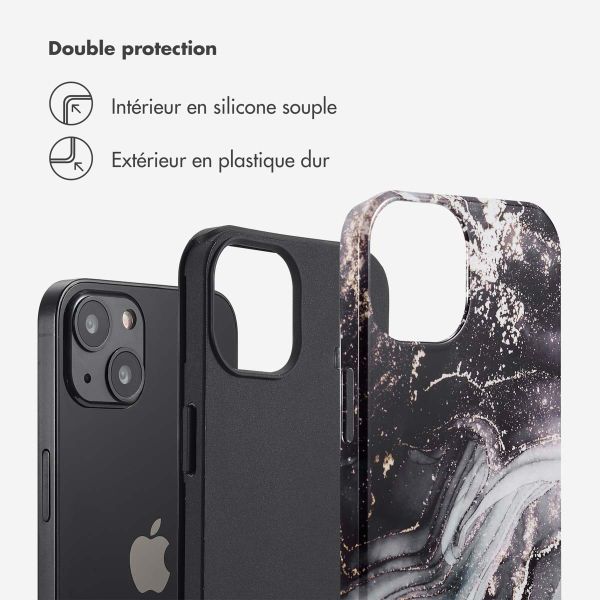Selencia Coque arrière Vivid Apple iPhone 13 - Chic Marble Black