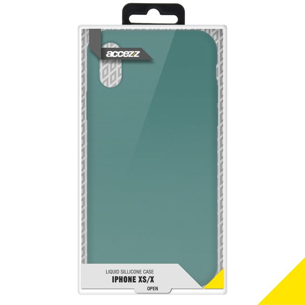 Accezz Coque Liquid Silicone iPhone Xs / X - Vert foncé