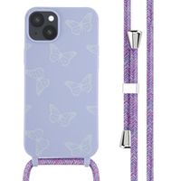 imoshion Coque design en silicone avec cordon Apple iPhone 14 Plus - Butterfly