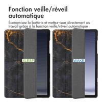 imoshion Coque tablette Design Trifold Samsung Galaxy Tab A11 Plus / A9 Plus - Black Marble