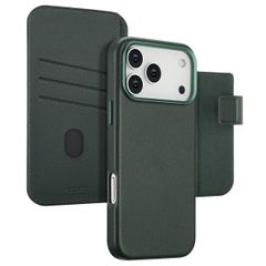 Accezz Étui de télephone portefeuille en cuir 2-en-1 avec MagSafe Apple iPhone 17 Pro Max - Cedar Green