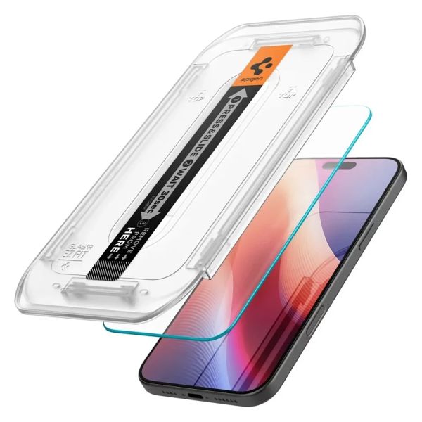 Spigen Protection d'écran en verre trempé GLAStR Fit + Applicator iPhone 16 Pro