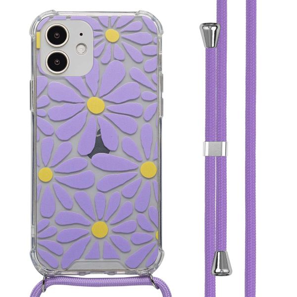 imoshion Coque Design avec cordon Apple iPhone 12 (Pro) - Tropical Violet Flowers Connect