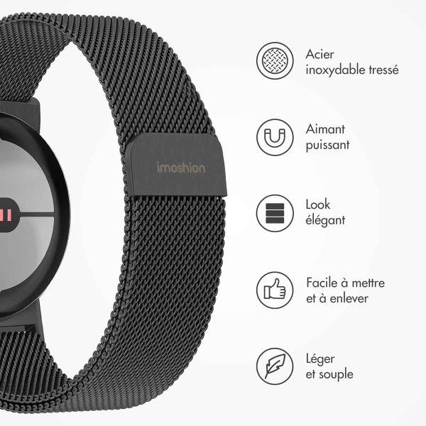 imoshion Bracelet magnétique milanais Google Pixel Watch 3 / 4 (45 mm) - Noir