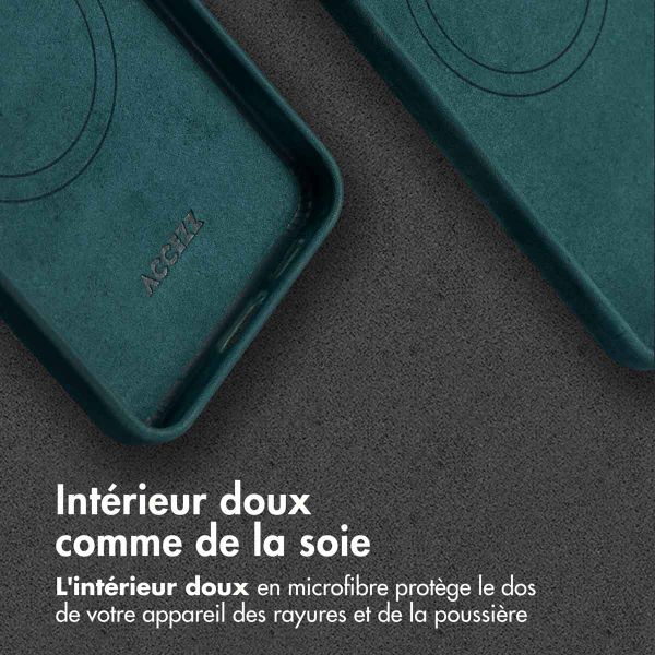 Accezz Coque MagSafe en cuir vintage Samsung Galaxy A56 - Smokey Green