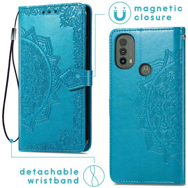 imoshion Etui de téléphone portefeuille Mandala Motorola Moto E30 / E40 - Turquoise