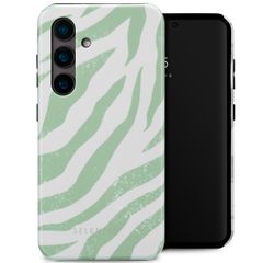 Selencia Coque arrière Vivid Samsung Galaxy S24 - Colorful Zebra Sage Green