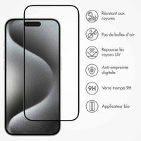 Accezz Protection d'écran en verre trempé avec applicateur Apple iPhone 15