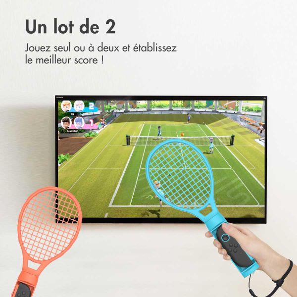 imoshion Raquettes de tennis Nintendo Switch 2 - Set de 2 - Bleu / Rose