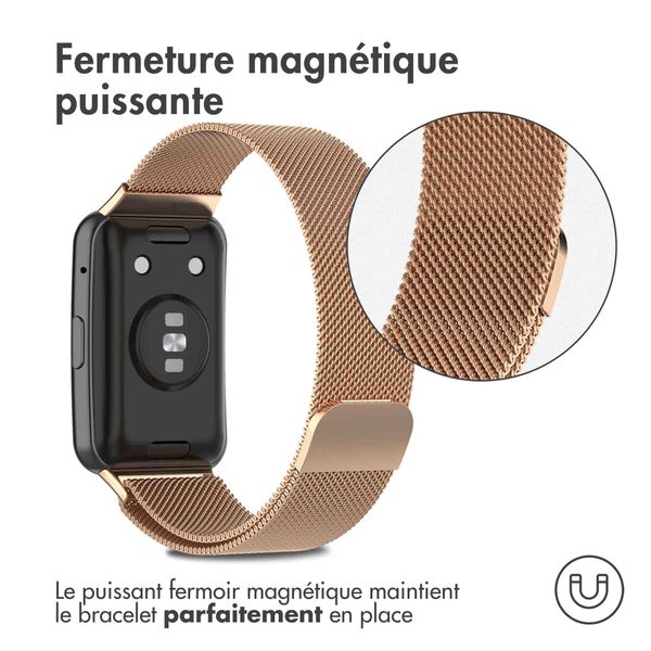 imoshion Bracelet magnétique milanais Huawei Watch Fit - Rose Dorée