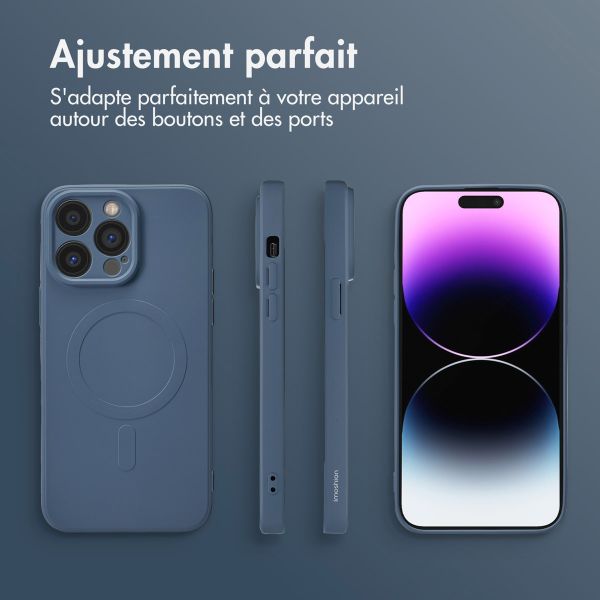 imoshion Coque Couleur avec MagSafe Apple iPhone 14 Pro Max - Bleu foncé