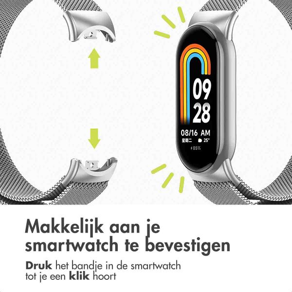 imoshion Bracelet magnétique milanais Xiaomi Smart Band 8 / 9 - Argent