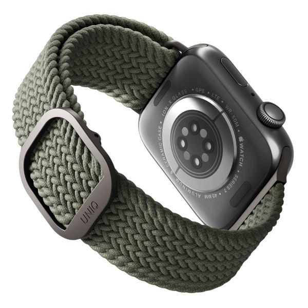 Uniq Bracelet tressé Aspen Apple Apple Watch Series 1 á 9 / SE (38/40/41 mm) | Series 10 (42 mm) - Vert Cyprès