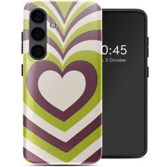 Selencia Coque arrière Vivid Samsung Galaxy S24 - Double Hearts Plum Fern