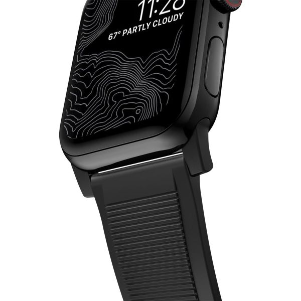 Nomad Bracelet robuste FKM Apple Watch Series 1 t/m 11 / SE / Ultra (44/45/46/49 mm) - Noir / Noir