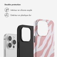 Selencia Coque arrière Vivid Apple iPhone 14 Pro - Colorful Zebra Old Pink