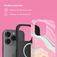 Selencia Coque arrière Vivid Tough avec MagSafe iPhone 15 Pro Max - Pastel Lipstick Marble